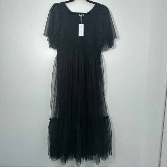 Baltic Born Martha Smocked Tulle Dress Black XL NWT Whimsigoth - Picture 3 of 9